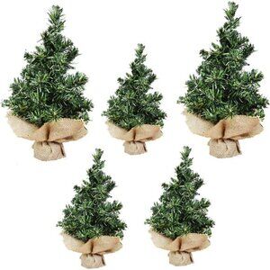 5 PCS Tabletop Mini Christmas Tree 7.87" / 11.81" Green Xmas Pine Tree